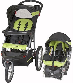 Image: Baby Trend Expedition Jogger Travel System | switches from a walking stroller to a jogging one with just a lock of the wheel