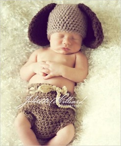 Image: Crochet Puppy Hat and Diaper Cover Set Pattern, by crochetmylove designs. Publication Date: June 24, 2011