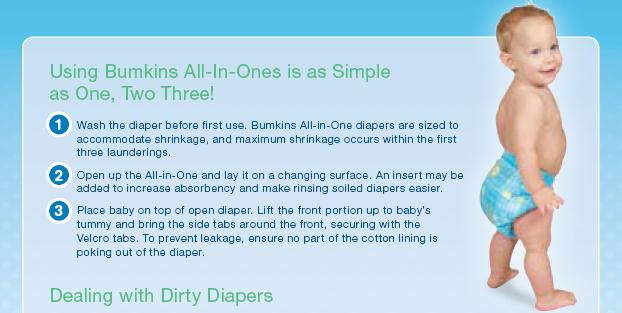 Image: How to use a Bumkins all-in-one diaper - part 1