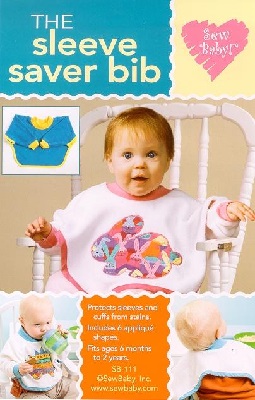 Image: SewBaby! Sleeve Saver Bib Pattern By The Each | covers your child's sleeves | ribbed cuffs to keep stains out
